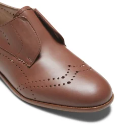 Almond-coloured Leather Lace-up Shoes | Fratelli Rossetti