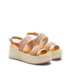 Almond/scarlet Wedge Sandal | Fratelli Rossetti