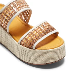 Almond/scarlet Wedge Sandal | Fratelli Rossetti