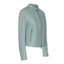 Aqua Green Nappa Leather Jacket | Fratelli Rossetti