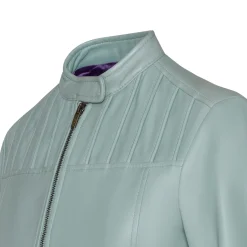 Aqua Green Nappa Leather Jacket | Fratelli Rossetti