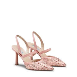 Baby Pink Woven Leather Slingback Sandal | Fratelli Rossetti