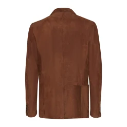 Bark-brown Suede Blazer | Fratelli Rossetti