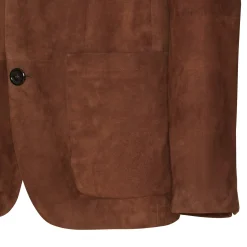 Bark-brown Suede Blazer | Fratelli Rossetti