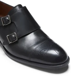Black Leather Double-buckle Derby Shoe | Fratelli Rossetti