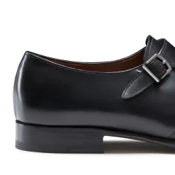 Black Leather Double-buckle Derby Shoe | Fratelli Rossetti