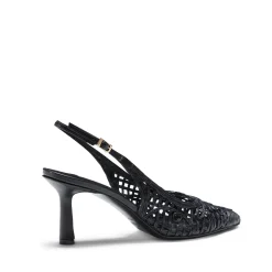 Black Leather Slingback Sandal | Fratelli Rossetti