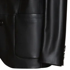 Black Nappa Leather Blazer | Fratelli Rossetti