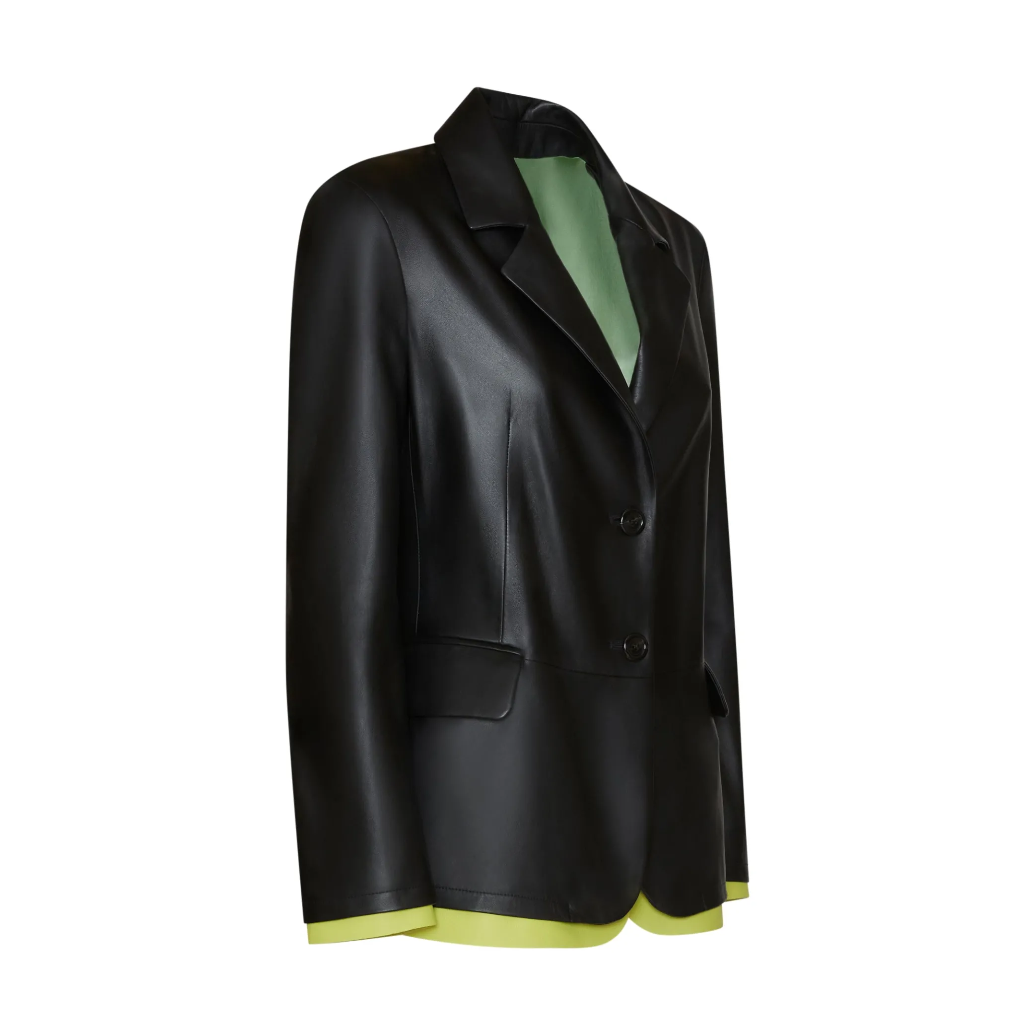 Black Nappa Leather Blazer With Contrasting Edging | Fratelli Rossetti