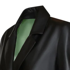 Black Nappa Leather Blazer With Contrasting Edging | Fratelli Rossetti