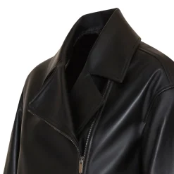 Black Nappa Leather Cape | Fratelli Rossetti