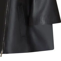 Black Nappa Leather Cape | Fratelli Rossetti