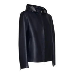 Blue Nappa Leather Jacket | Fratelli Rossetti