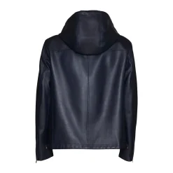 Blue Nappa Leather Jacket | Fratelli Rossetti