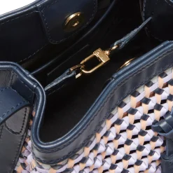 Borsa In Pelle Blu/lilla-Fratelli Rossetti