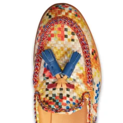 Brera Loafer In Sun Yellow Embroidered Fabric | Fratelli Rossetti