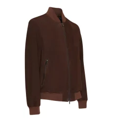 Brown Suede Bomber Jacket | Fratelli Rossetti