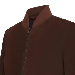 Brown Suede Bomber Jacket | Fratelli Rossetti