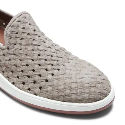 Dove Grey Woven Suede Sneaker | Fratelli Rossetti