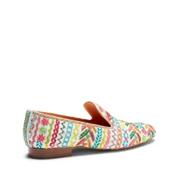 Embroidered Multicoloured Leather Slippers | Fratelli Rossetti