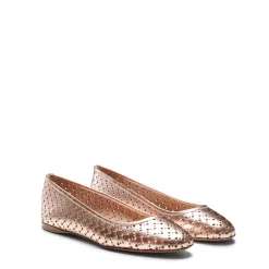 Gold Leather Ballet Flat | Fratelli Rossetti