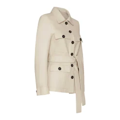 Ivory Leather Safari Jacket | Fratelli Rossetti