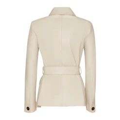 Ivory Leather Safari Jacket | Fratelli Rossetti