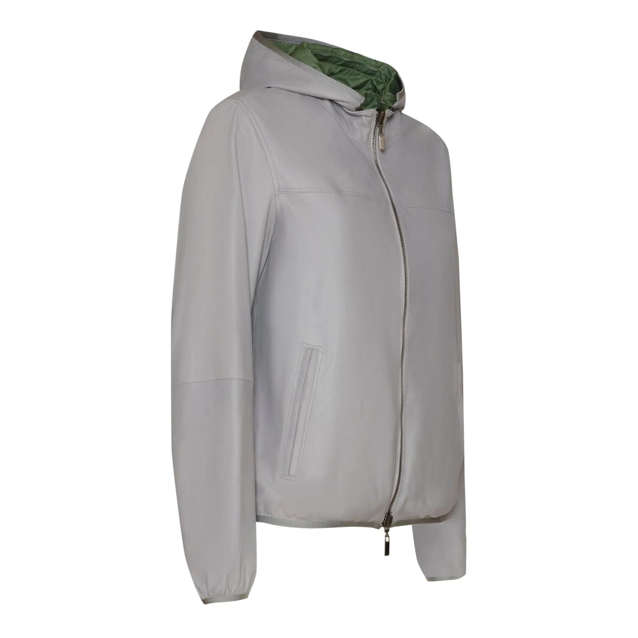 Light Grey Reversible Suede Jacket | Fratelli Rossetti