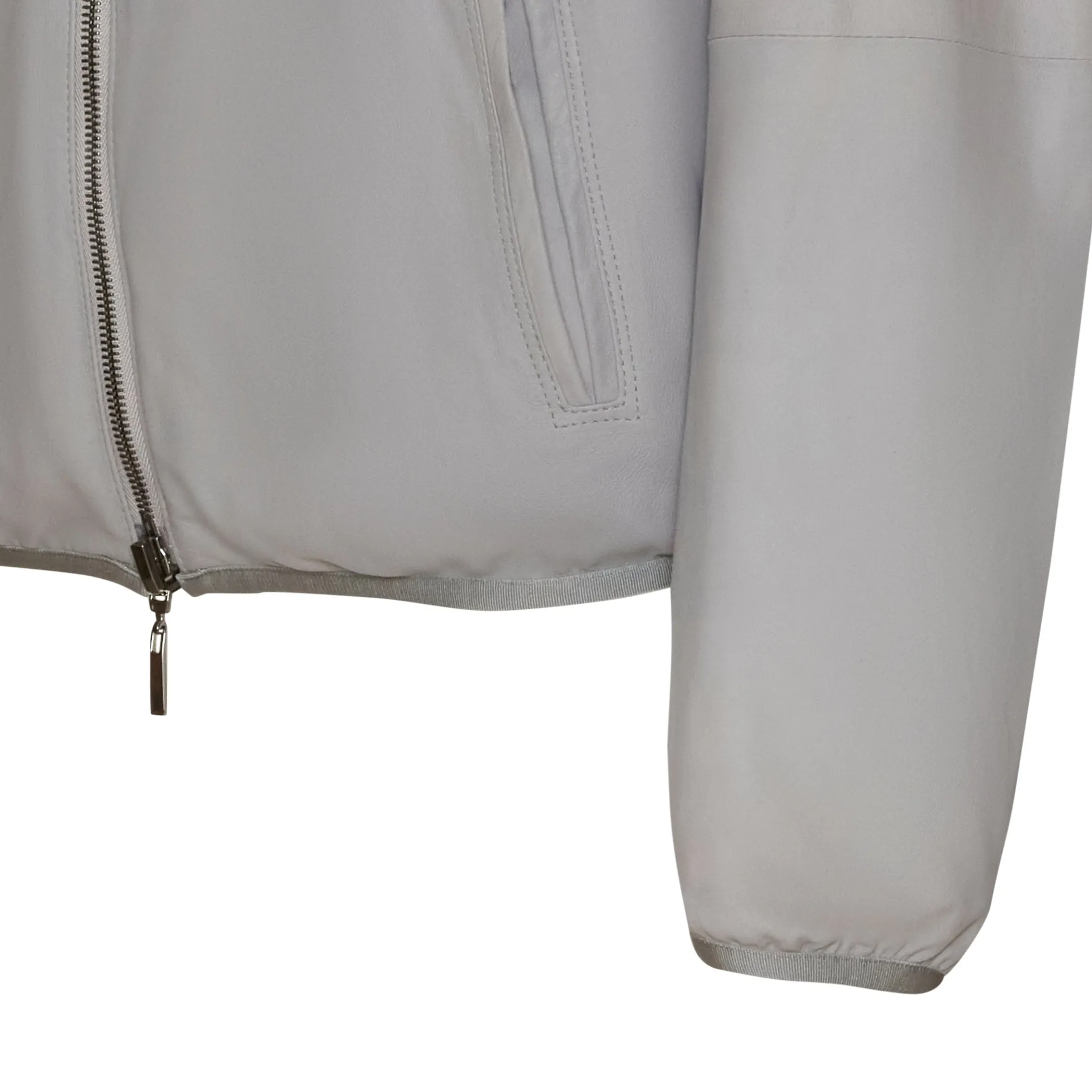 Light Grey Reversible Suede Jacket | Fratelli Rossetti