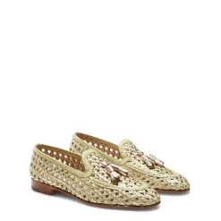 Lime Green Woven Leather Brera Loafer | Fratelli Rossetti