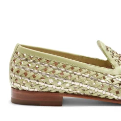 Lime Green Woven Leather Brera Loafer | Fratelli Rossetti