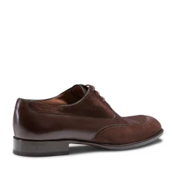 Mahogany Leather And Suede Lace-up Shoe | Fratelli Rossetti