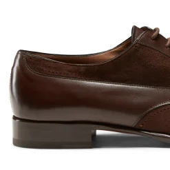 Mahogany Leather And Suede Lace-up Shoe | Fratelli Rossetti