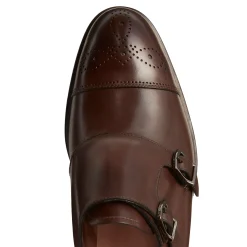 Mahogany Leather Double-buckle Derby Shoe | Fratelli Rossetti