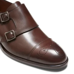 Mahogany Leather Double-buckle Derby Shoe | Fratelli Rossetti