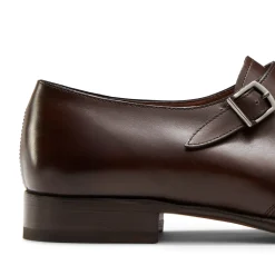 Mahogany Leather Double-buckle Derby Shoe | Fratelli Rossetti