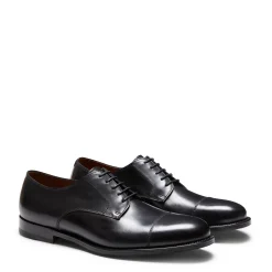 Men's Black Leather Derby Shoe | Fratelli Rossetti