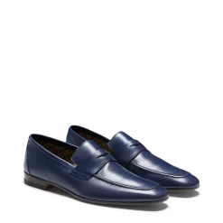 Men's Navy Blue Leather Loafer | Fratelli Rossetti