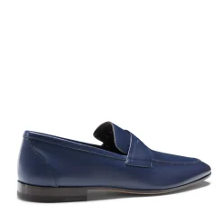 Men's Navy Blue Leather Loafer | Fratelli Rossetti