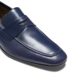 Men's Navy Blue Leather Loafer | Fratelli Rossetti