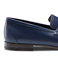 Men's Navy Blue Leather Loafer | Fratelli Rossetti