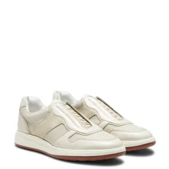 Milk-white Leather And Fabric Sneaker | Fratelli Rossetti