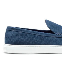 Mocassino Uomo In Suede Blu-Fratelli Rossetti