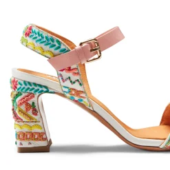 Multicoloured Embroidered Leather Sandal | Fratelli Rossetti