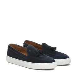 Navy Blue Suede Brera Sport Sneaker | Fratelli Rossetti