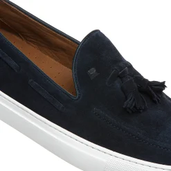 Navy Blue Suede Brera Sport Sneaker | Fratelli Rossetti