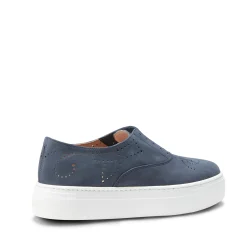 Navy Blue Suede Hobo Sport Sneaker | Fratelli Rossetti