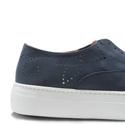 Navy Blue Suede Hobo Sport Sneaker | Fratelli Rossetti