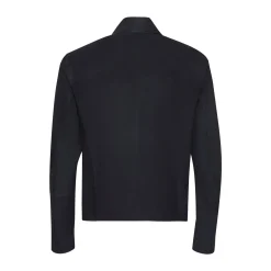 Navy Blue Suede Jacket | Fratelli Rossetti