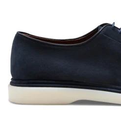 Navy Blue Suede Lace-up Shoe | Fratelli Rossetti